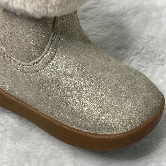UGG Australia #1097035 Kid's Gold Tan Jorie II Suede Fur Boots Shoes Size 4/5 - Picture 8 of 10